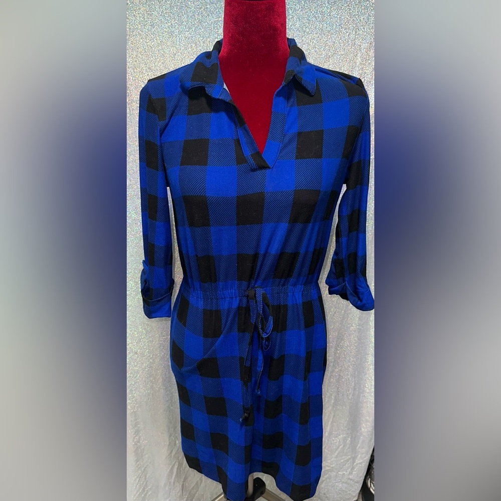 Blue and Black Plaid Top or Dress